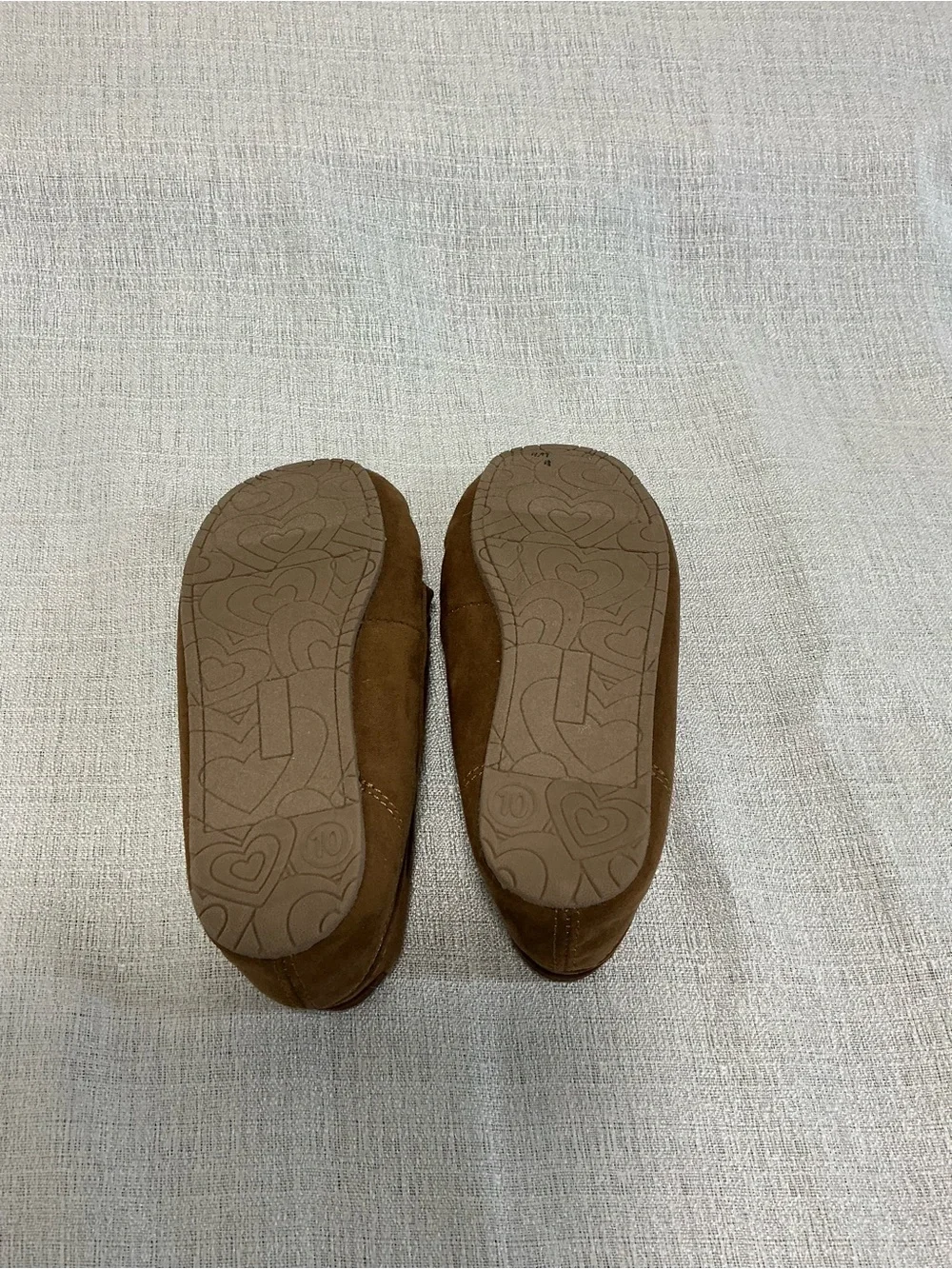 Kids Brown Faux-Suede Fleece-Lined Moccasin Slippers Size 10 Chestnut Brown